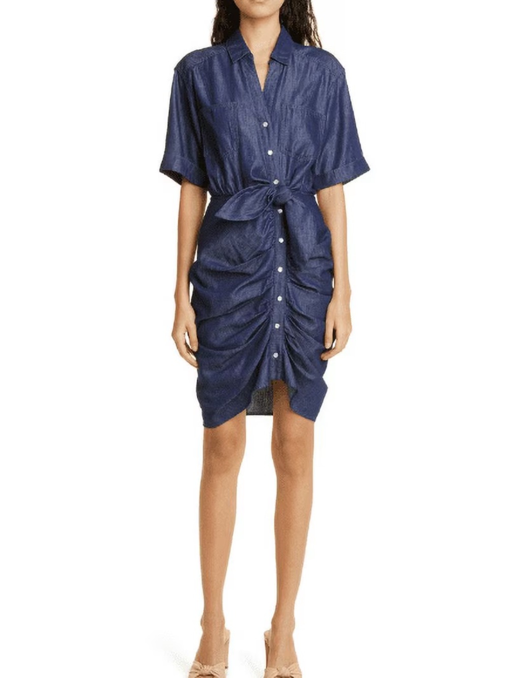 Veronica Beard Hensley Tie Waist Chambray Shirtdress in Washed
Oxford Size 16